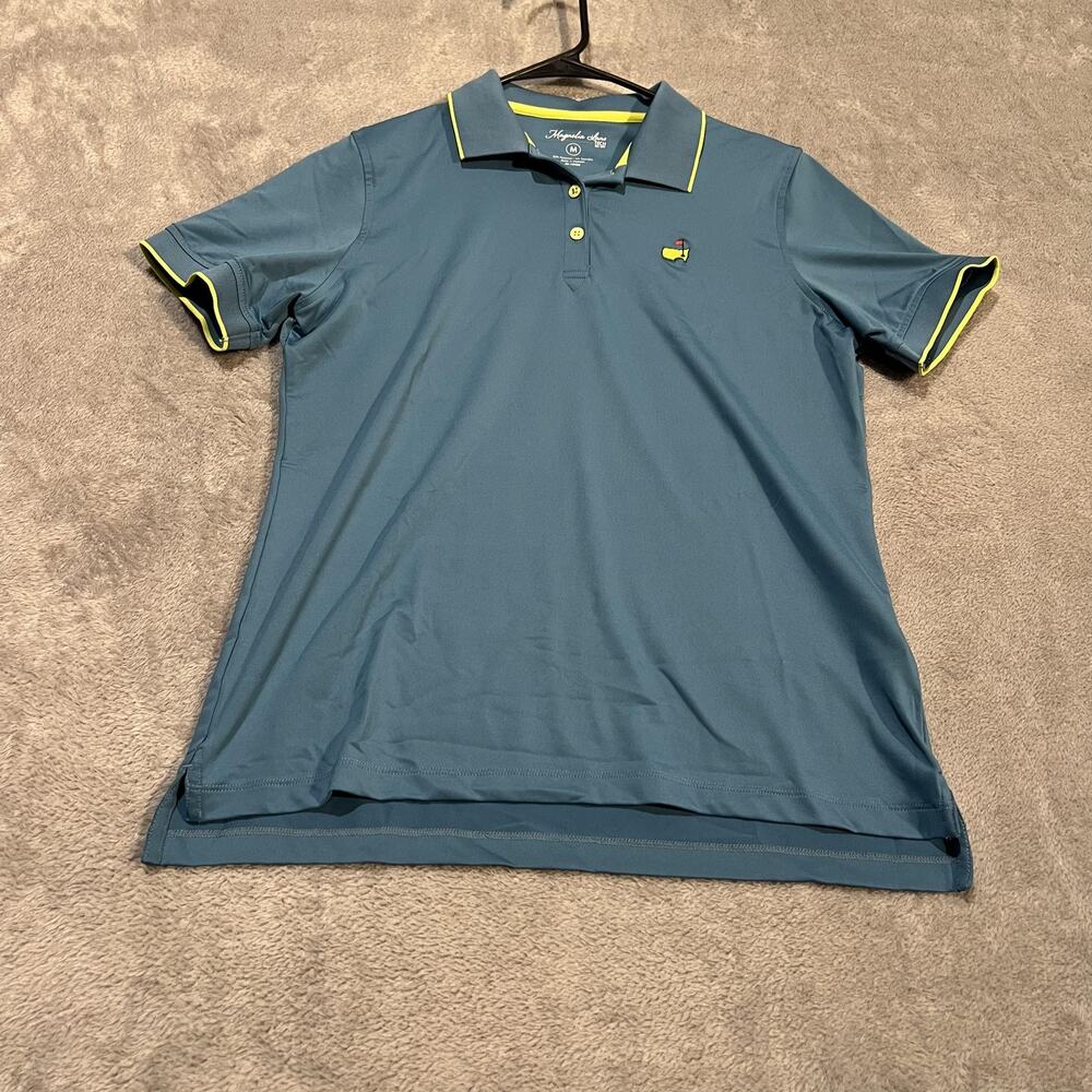 Masters Tournament Shirt Womens Medium Blue Golf Polo 50+ UPF Performance Tech
